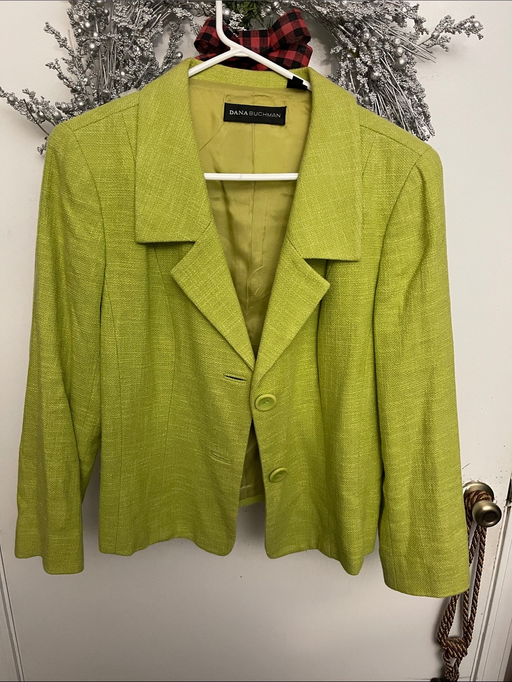 Dana Buchman Bright Lime Green Women's Tailored Blazer